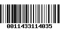 Código de Barras 0011433114035