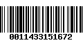 Código de Barras 0011433151672