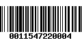 Código de Barras 0011547220004