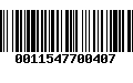 Código de Barras 0011547700407