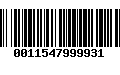 Código de Barras 0011547999931