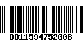 Código de Barras 0011594752008