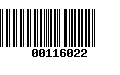 Código de Barras 00116022