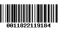 Código de Barras 0011822119184