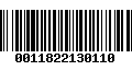 Código de Barras 0011822130110