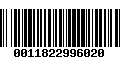 Código de Barras 0011822996020