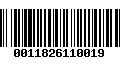 Código de Barras 0011826110019