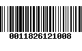 Código de Barras 0011826121008