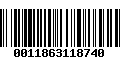 Código de Barras 0011863118740