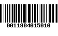 Código de Barras 0011984015010