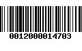 Código de Barras 0012000014703