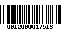 Código de Barras 0012000017513