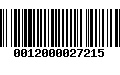 Código de Barras 0012000027215