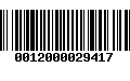 Código de Barras 0012000029417