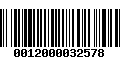 Código de Barras 0012000032578