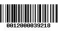 Código de Barras 0012000039218