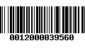 Código de Barras 0012000039560