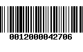 Código de Barras 0012000042706