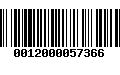 Código de Barras 0012000057366