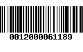 Código de Barras 0012000061189