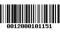 Código de Barras 0012000101151