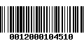 Código de Barras 0012000104510