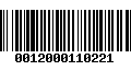 Código de Barras 0012000110221