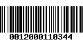 Código de Barras 0012000110344