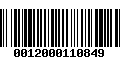 Código de Barras 0012000110849