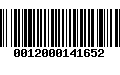 Código de Barras 0012000141652