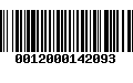 Código de Barras 0012000142093