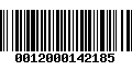 Código de Barras 0012000142185