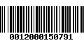 Código de Barras 0012000150791