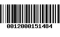 Código de Barras 0012000151484