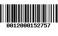 Código de Barras 0012000152757