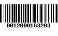 Código de Barras 0012000163203