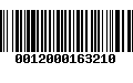 Código de Barras 0012000163210