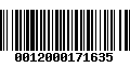 Código de Barras 0012000171635