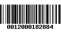 Código de Barras 0012000182884