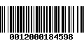 Código de Barras 0012000184598