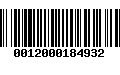 Código de Barras 0012000184932