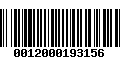 Código de Barras 0012000193156