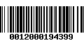 Código de Barras 0012000194399