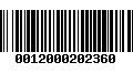 Código de Barras 0012000202360