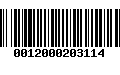 Código de Barras 0012000203114