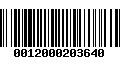 Código de Barras 0012000203640