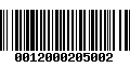 Código de Barras 0012000205002