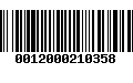 Código de Barras 0012000210358