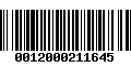 Código de Barras 0012000211645