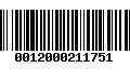 Código de Barras 0012000211751